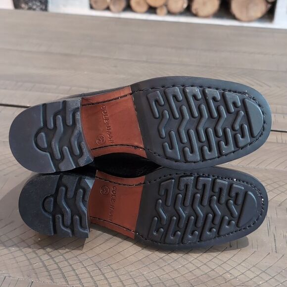 Y2k Cole Haan Black Leather Chunky Wooden Stacked Lug Sole Chelsea Boot 5.5 - Picture 6 of 14